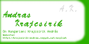 andras krajcsirik business card
